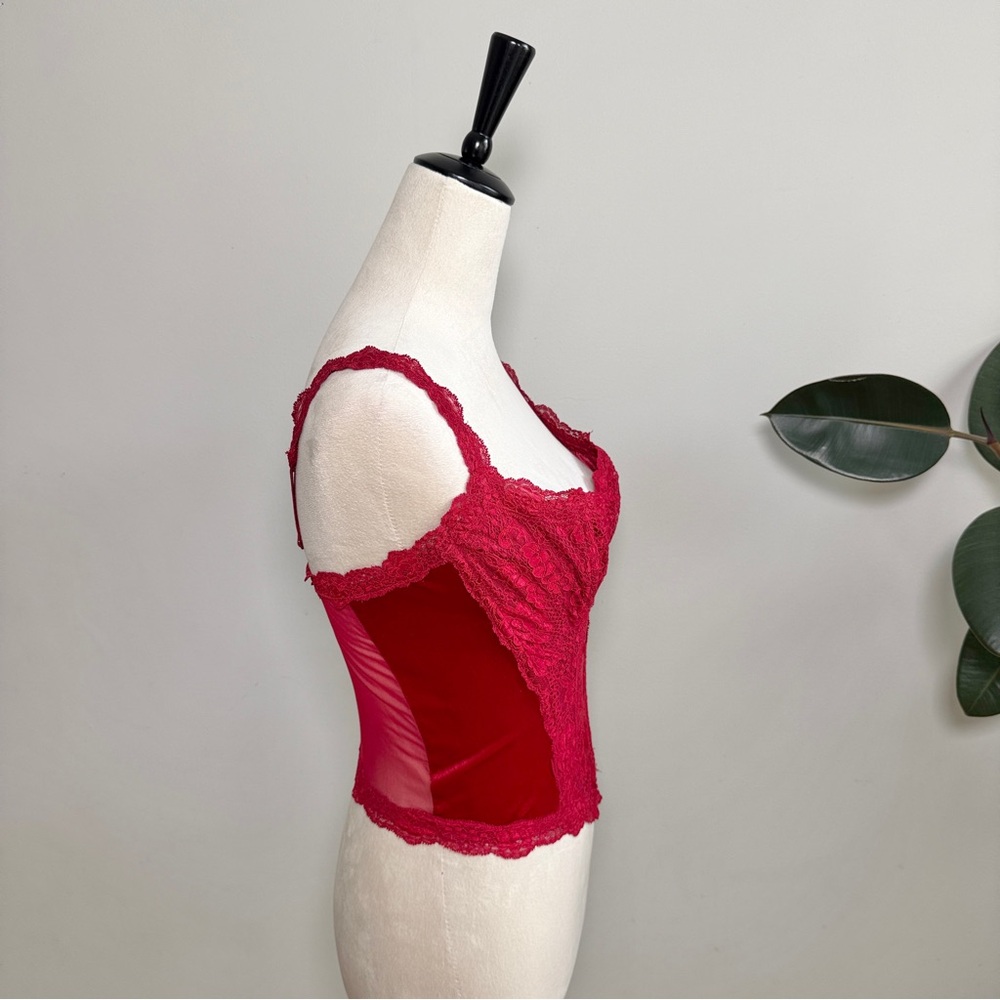 Victoria’s Secret Vintage Dead stock Lace and Velvet Corset Top - Picture 4 of 8